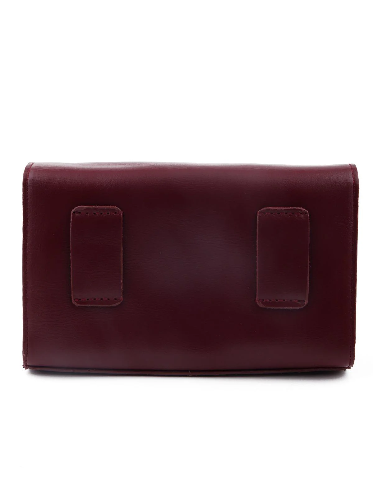 Odette Deep Maroon Gorgeous Smooth Texture Belt Bag For Women - Image 5