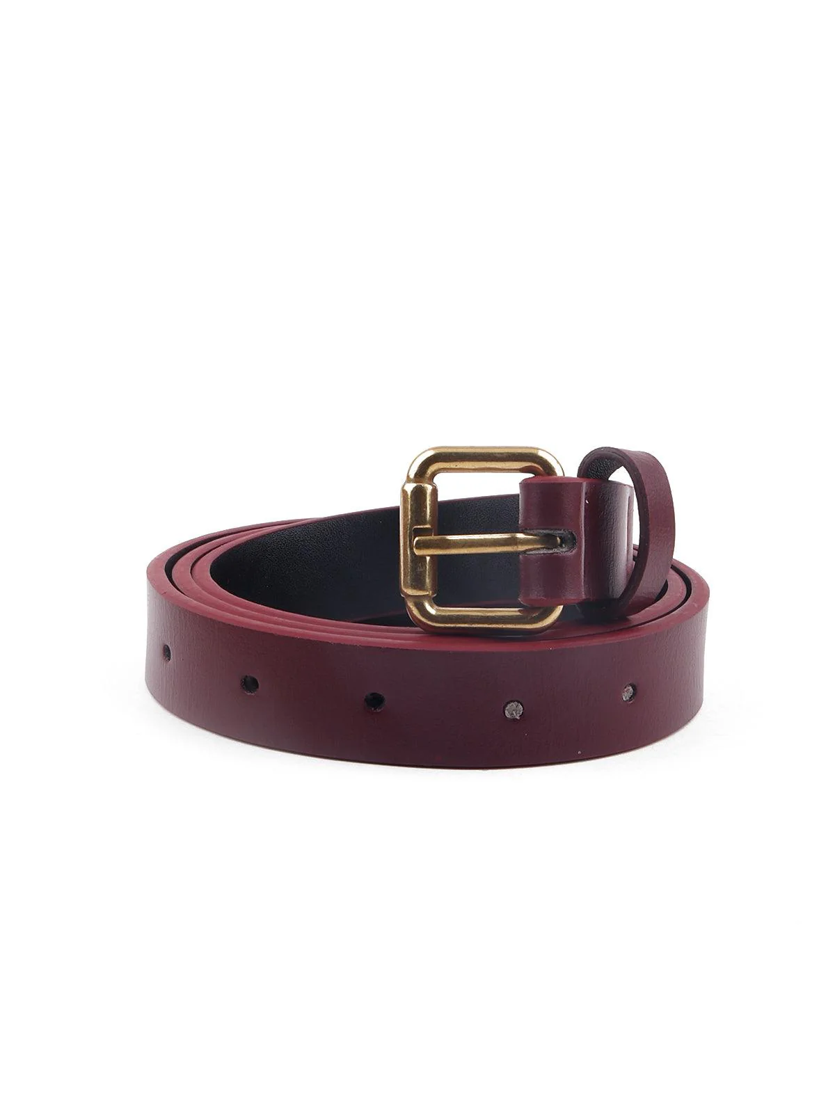 Odette Deep Maroon Gorgeous Smooth Texture Belt Bag For Women - Image 6
