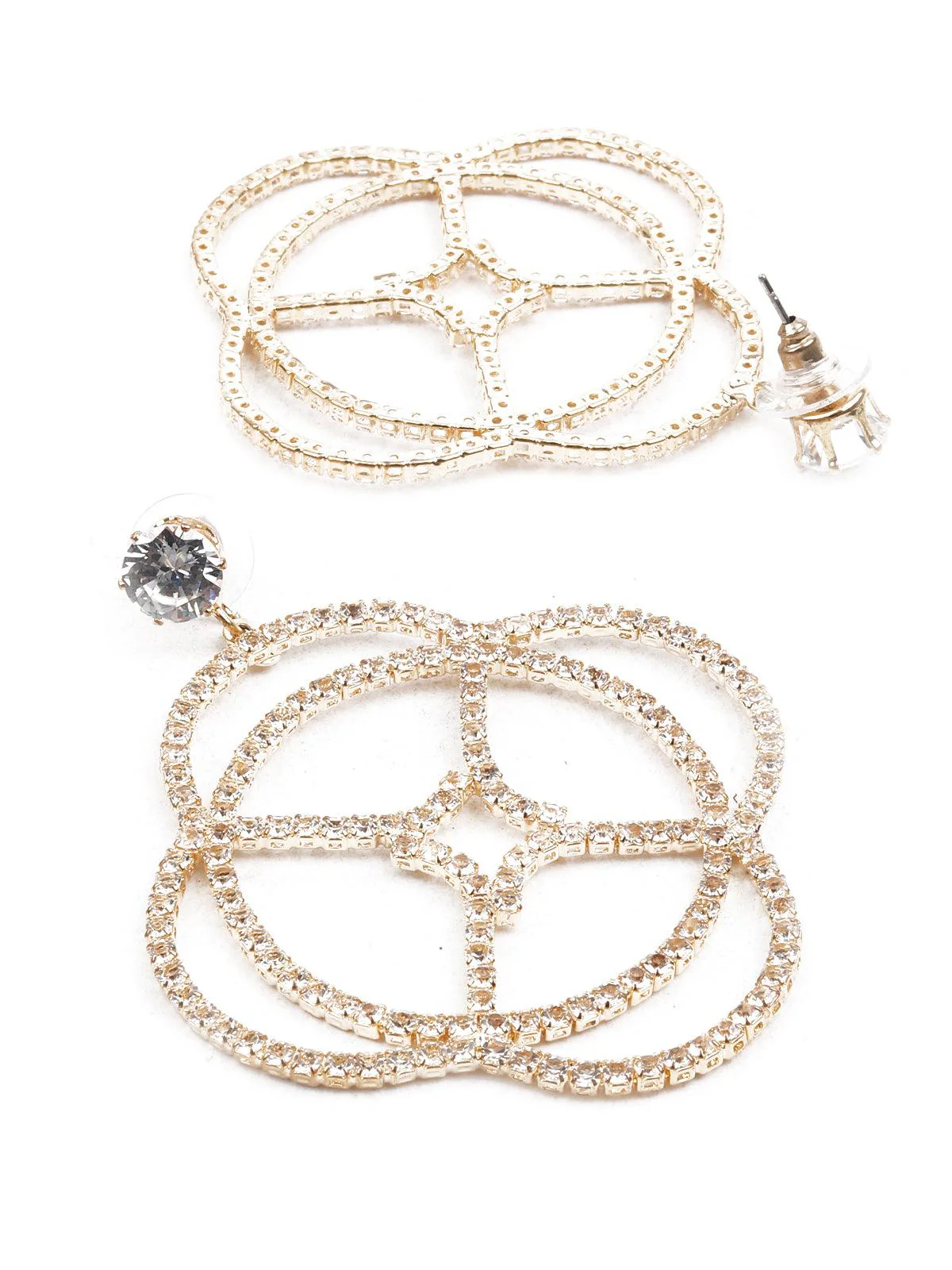 Odette Women Delicate Gold Metal Earrings - Image 3