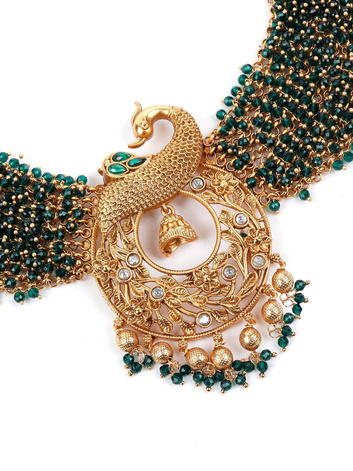 Odette Women Green Pearls Necklace Set - Image 6
