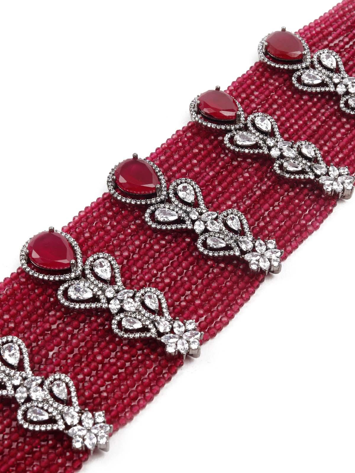 Odette Women Designer Beads And Stones Necklace Set - Image 5
