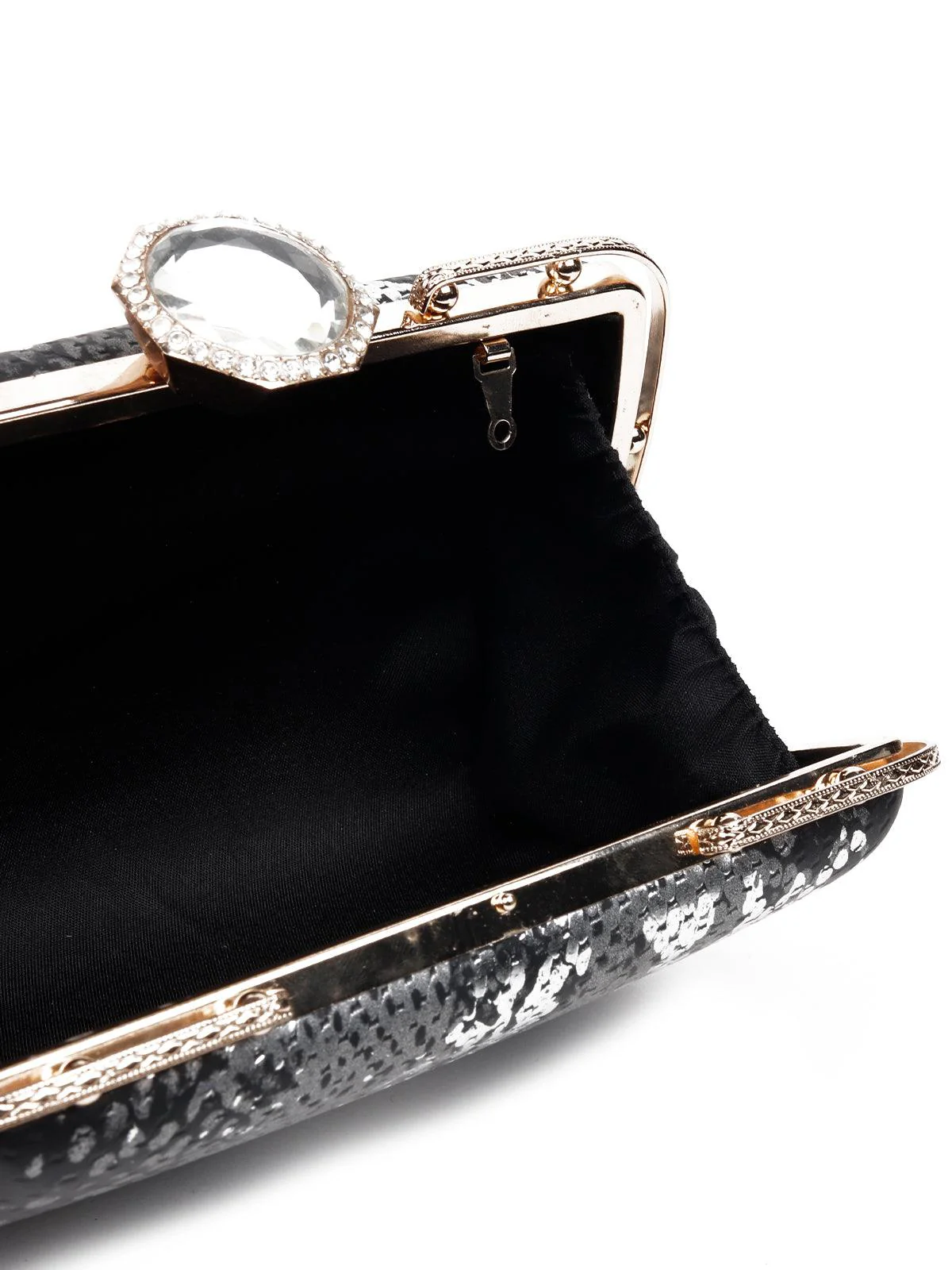 Odette Women Black Metal Sling Bag - Image 7