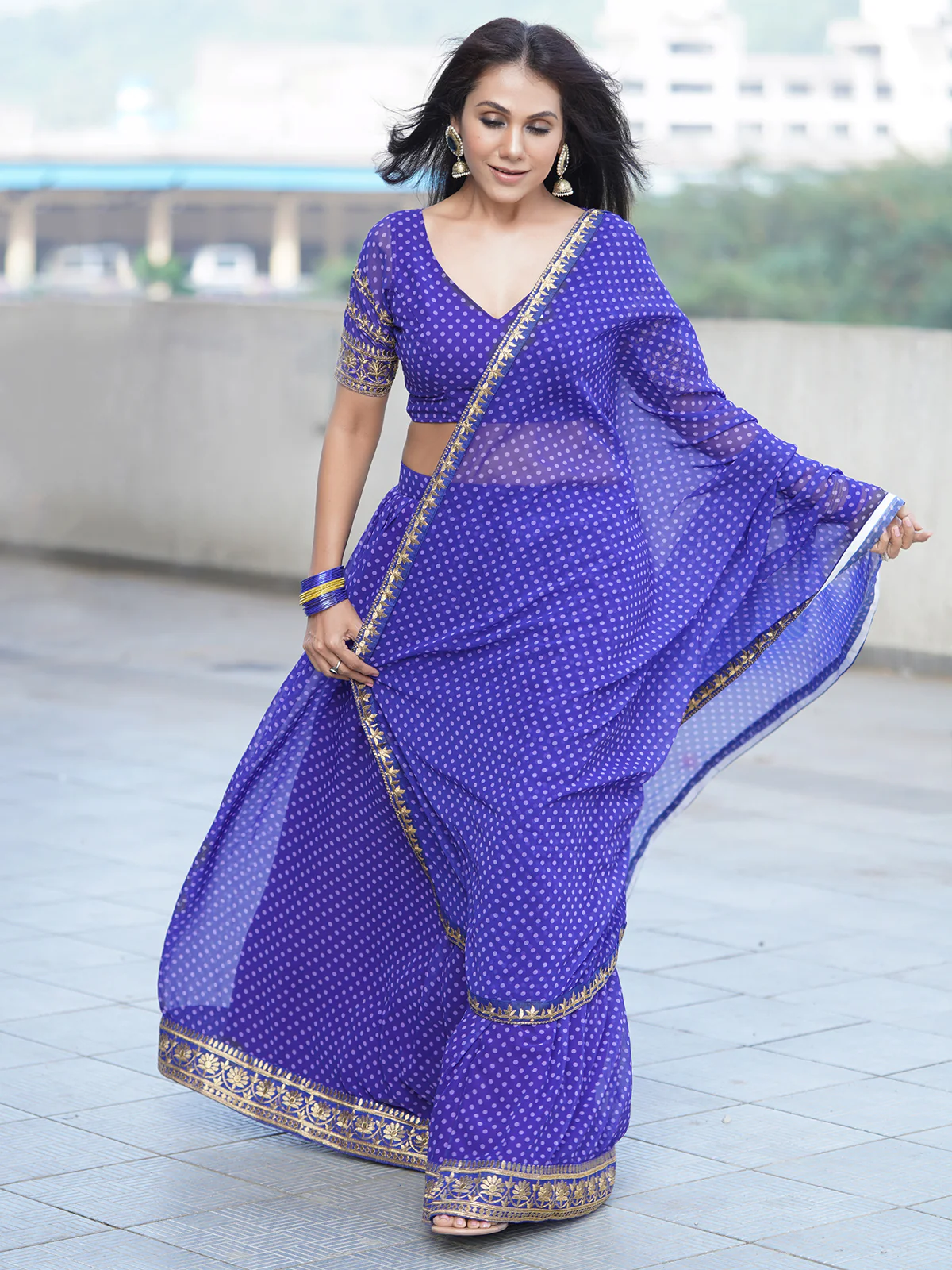Odette Women Designer Purple Semi Stitched Lehenga With Qunstitched Blouse - Image 3