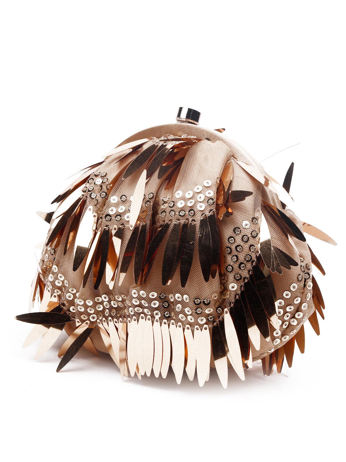 Odette Women Gold-Metal Clutch - Image 4