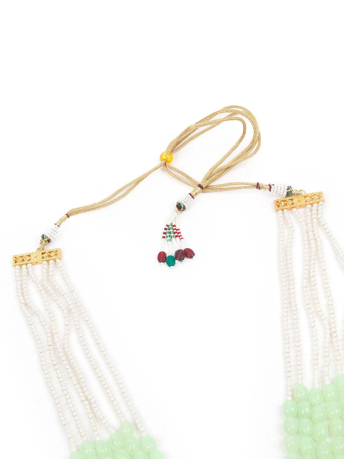 Odette Women Designer Green Beads Necklace Set - Image 5