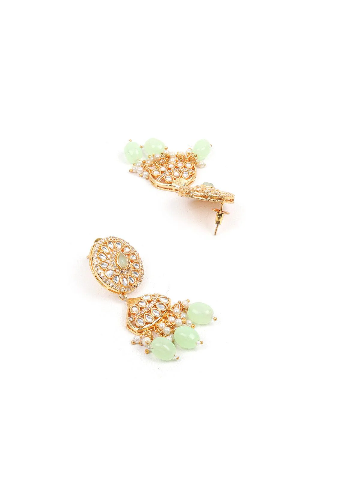 Odette Women Designer Green Beads Necklace Set - Image 6