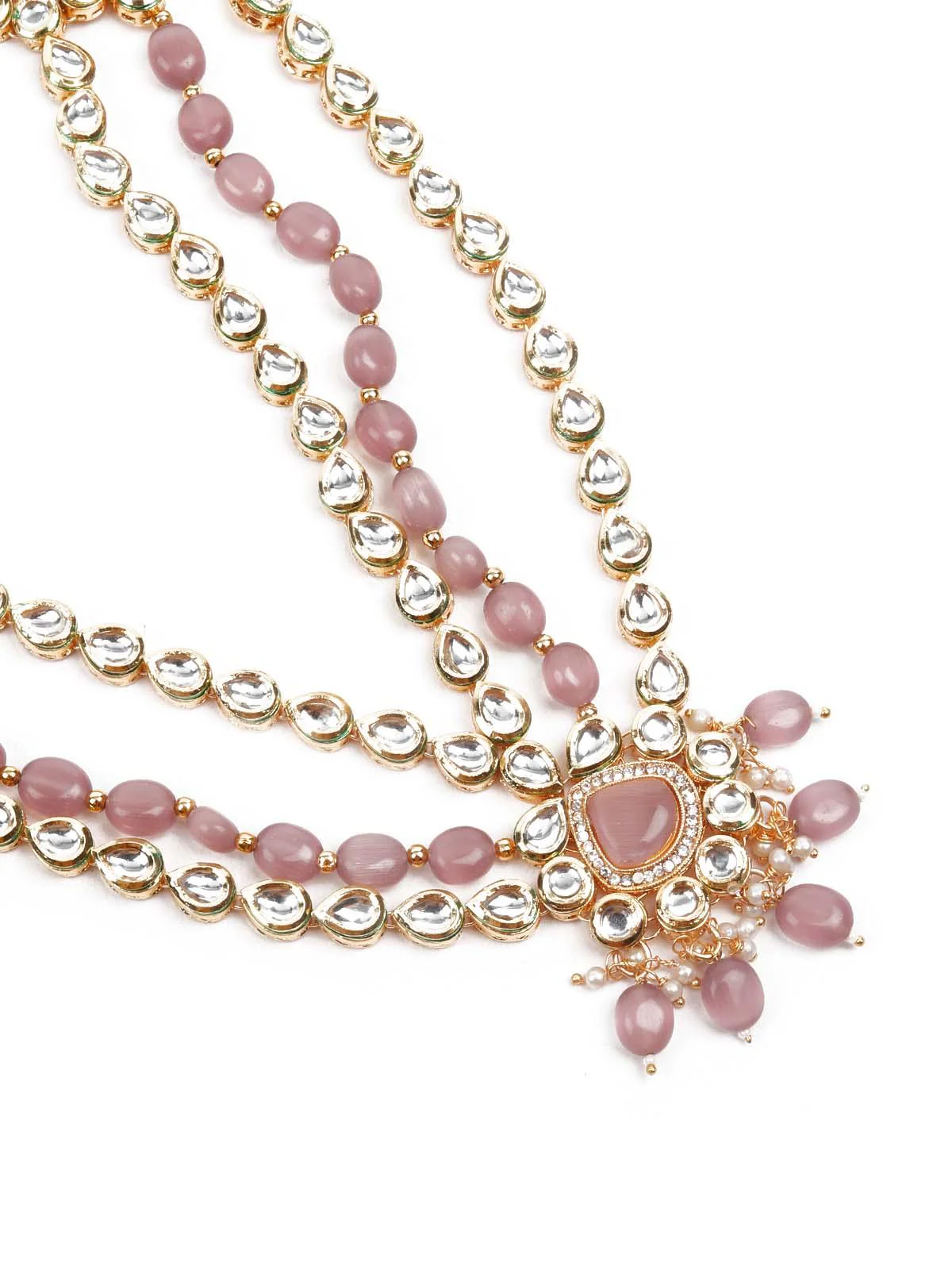 Odette Women Designer Kundan And Stones Necklace Set - Image 5