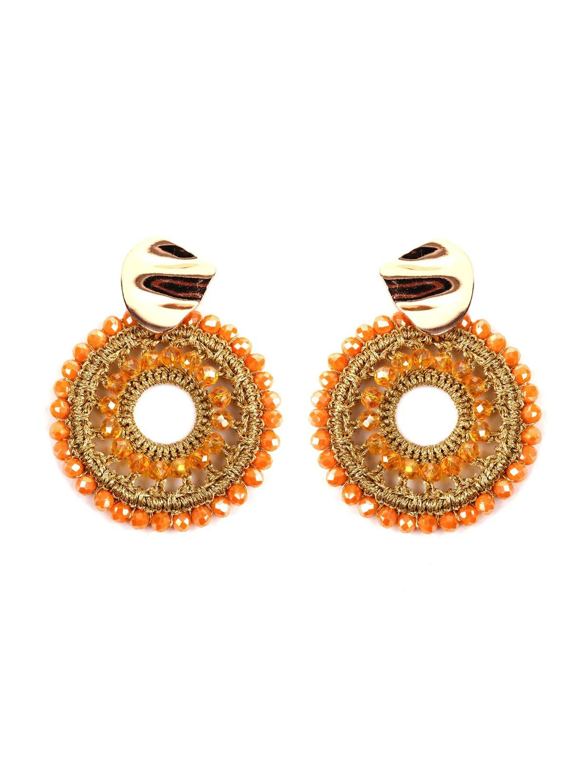 Odette Women Orange Metal Earrings - Image 3