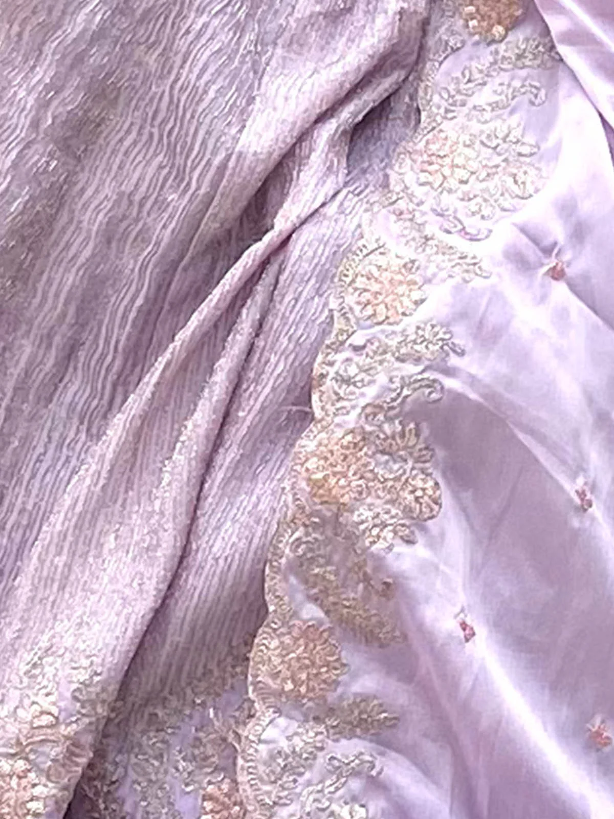 Odette Women Designer Lilac Silk Blend Semi Stitched Lehenga With Unstitched Blouse - Image 4