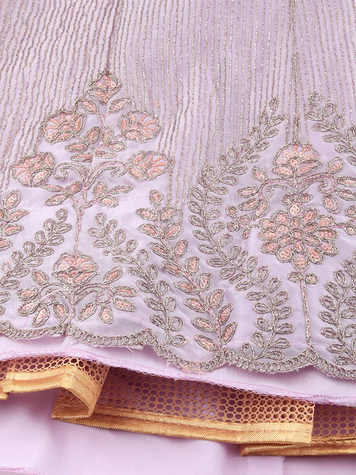 Odette Women Designer Lilac Silk Blend Semi Stitched Lehenga With Unstitched Blouse - Image 7