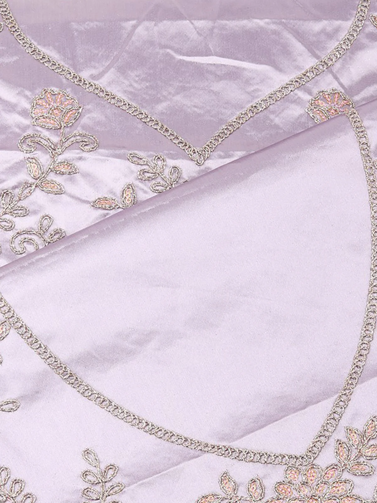 Odette Women Designer Lilac Silk Blend Semi Stitched Lehenga With Unstitched Blouse - Image 8
