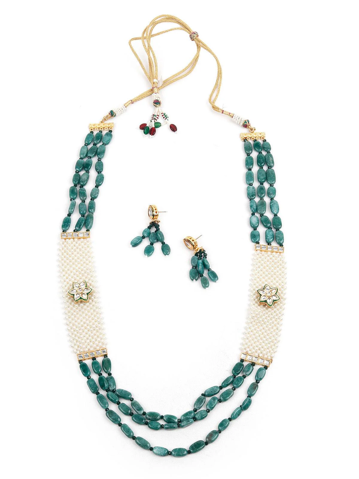 Odette Women Designer Stones And Kundan Necklace Set - Image 3