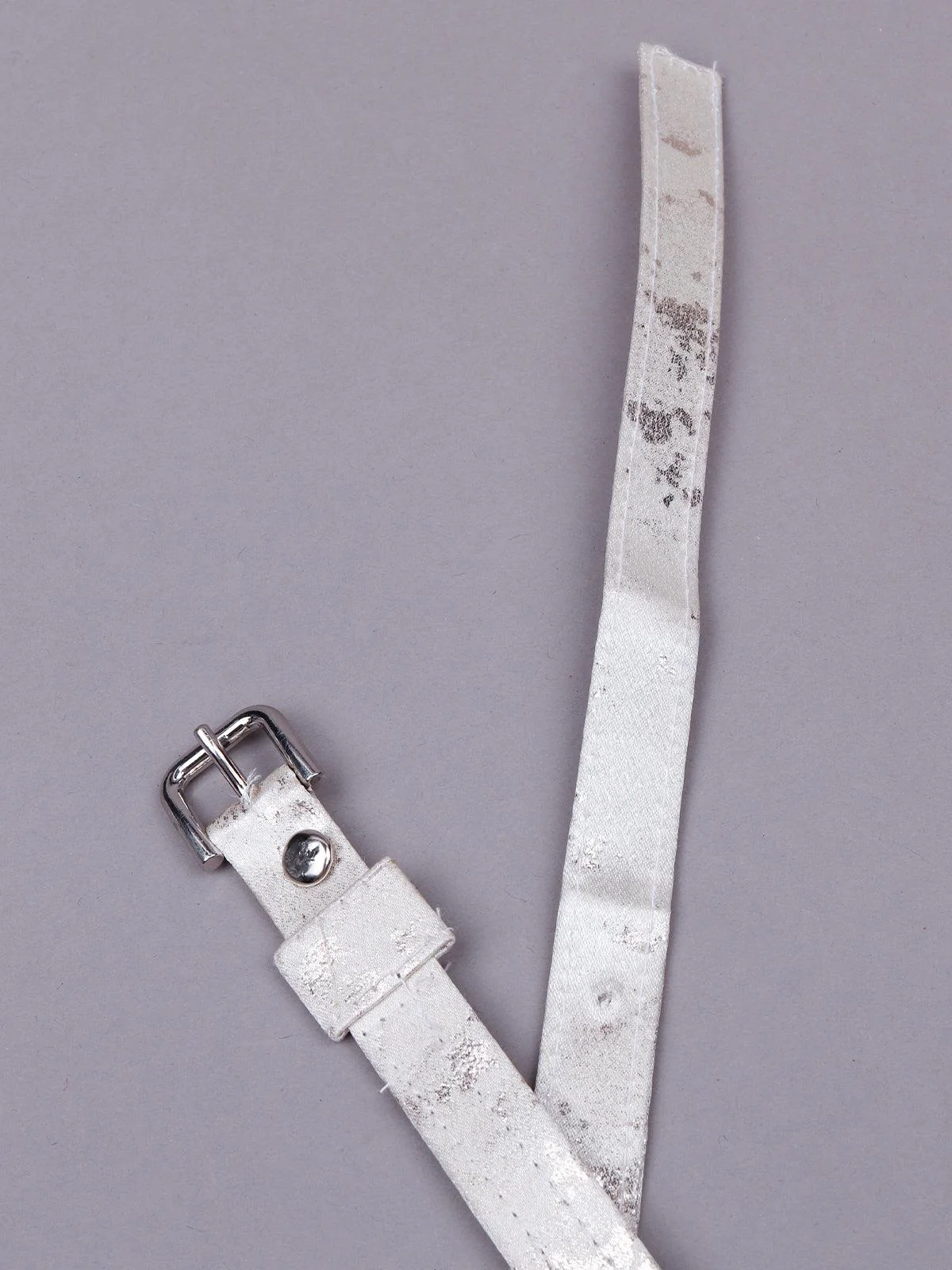 Odette Women White Elastic Leatherette Belt - Image 6
