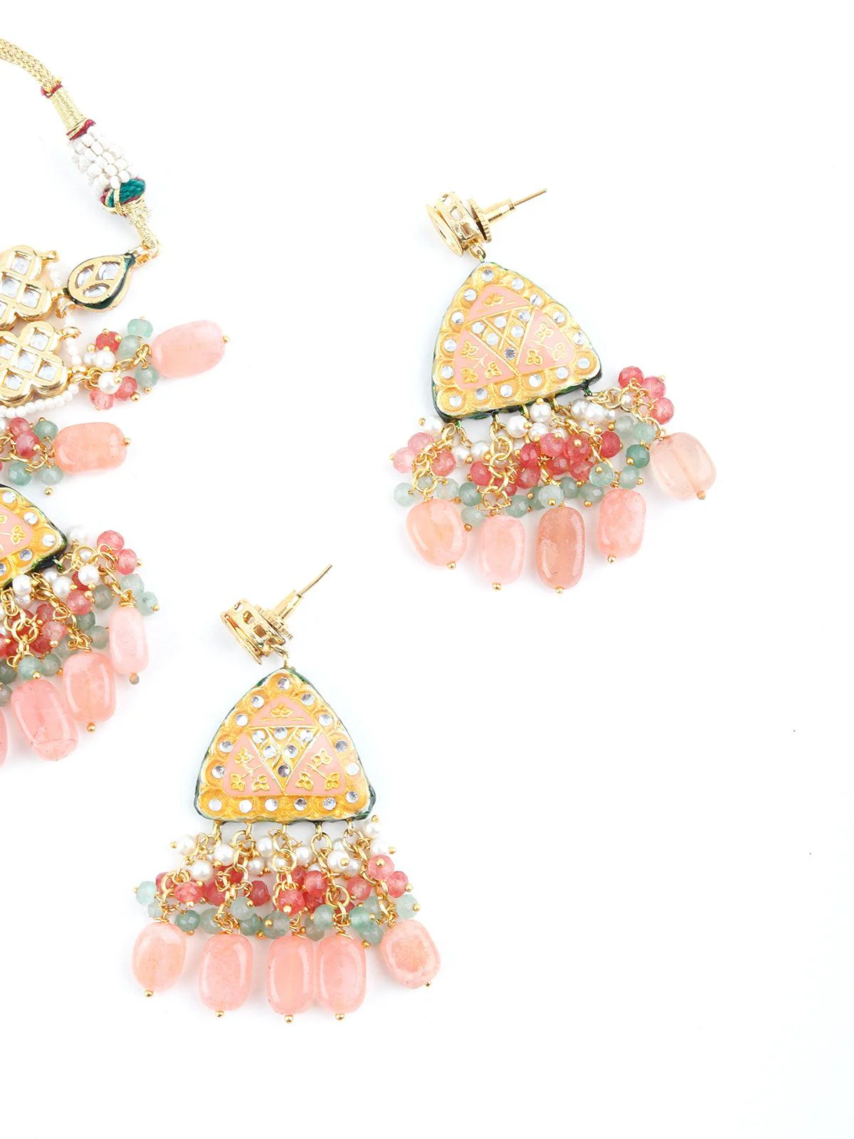 Odette Women Diva Coral Choker Necklace Set - Image 6