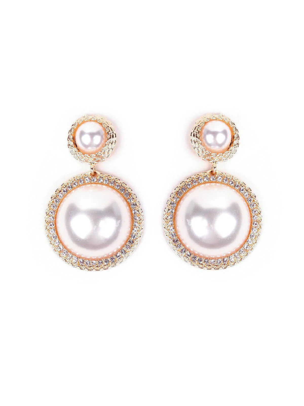 Odette Women White Metal Earrings - Image 3