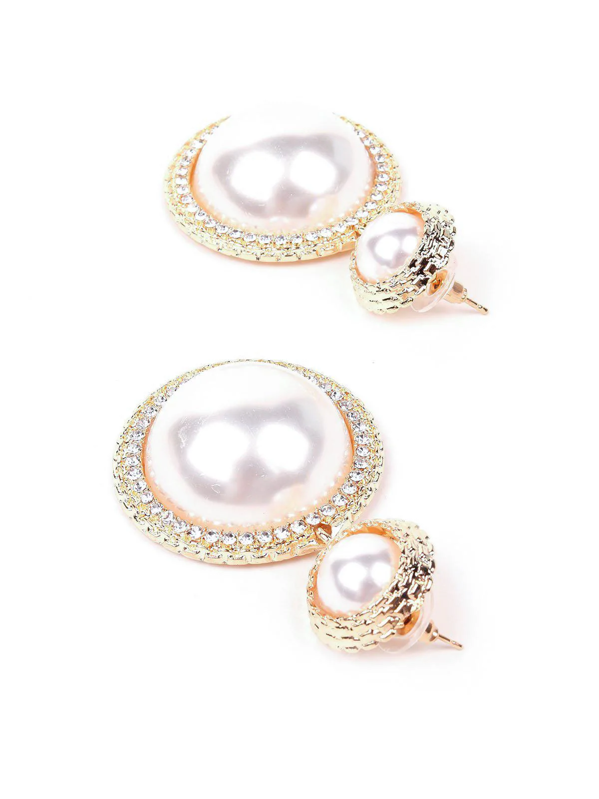 Odette Women White Metal Earrings - Image 6