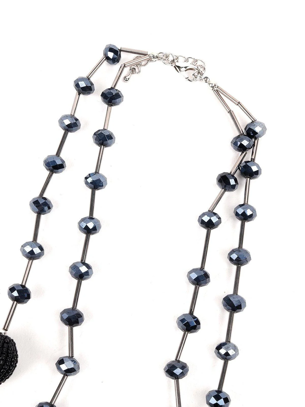 Odette Women Navy Bkue Beads Necklace - Image 5