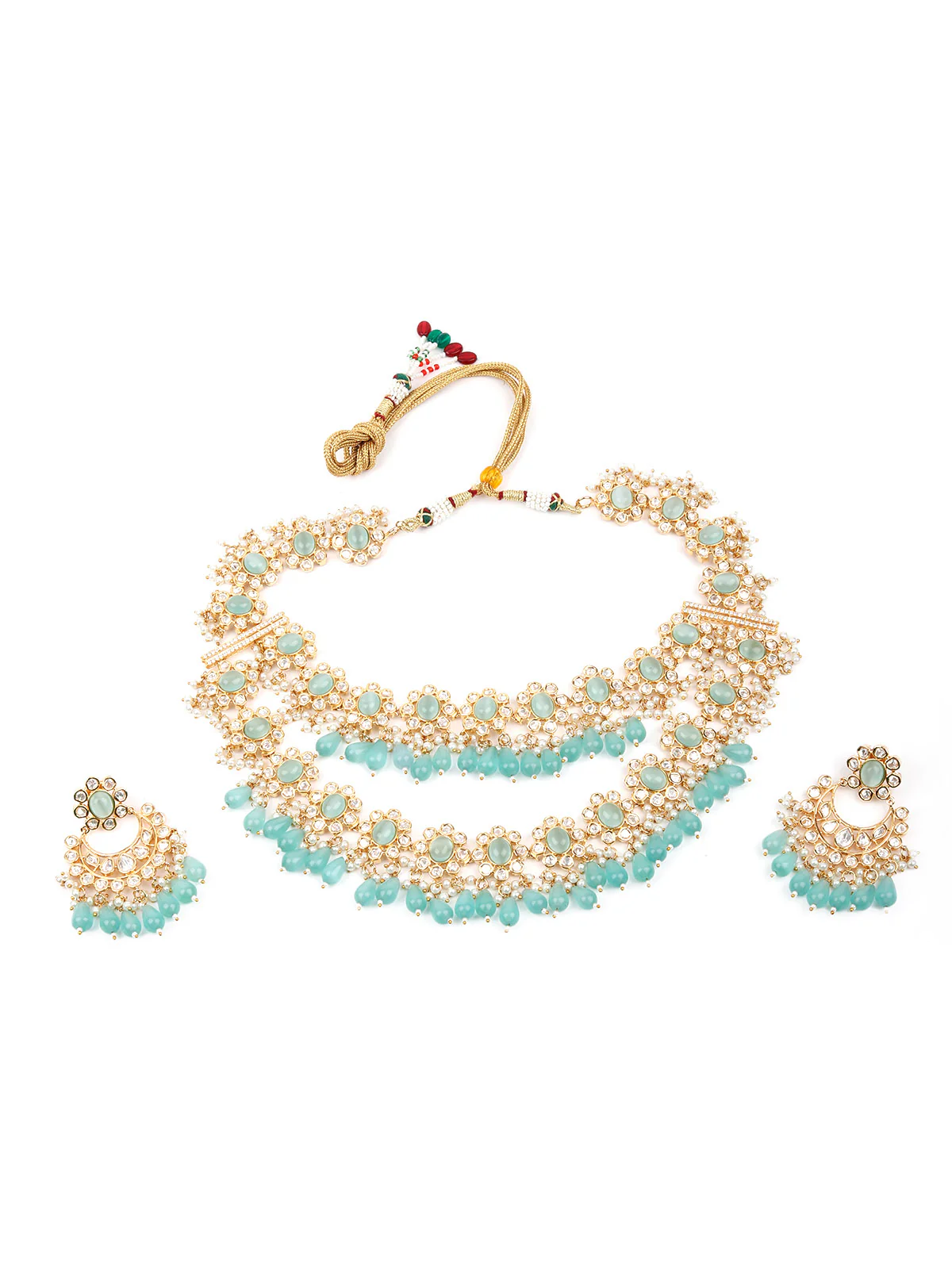 Odette Women Double Layered Choker Necklace Set - Image 3