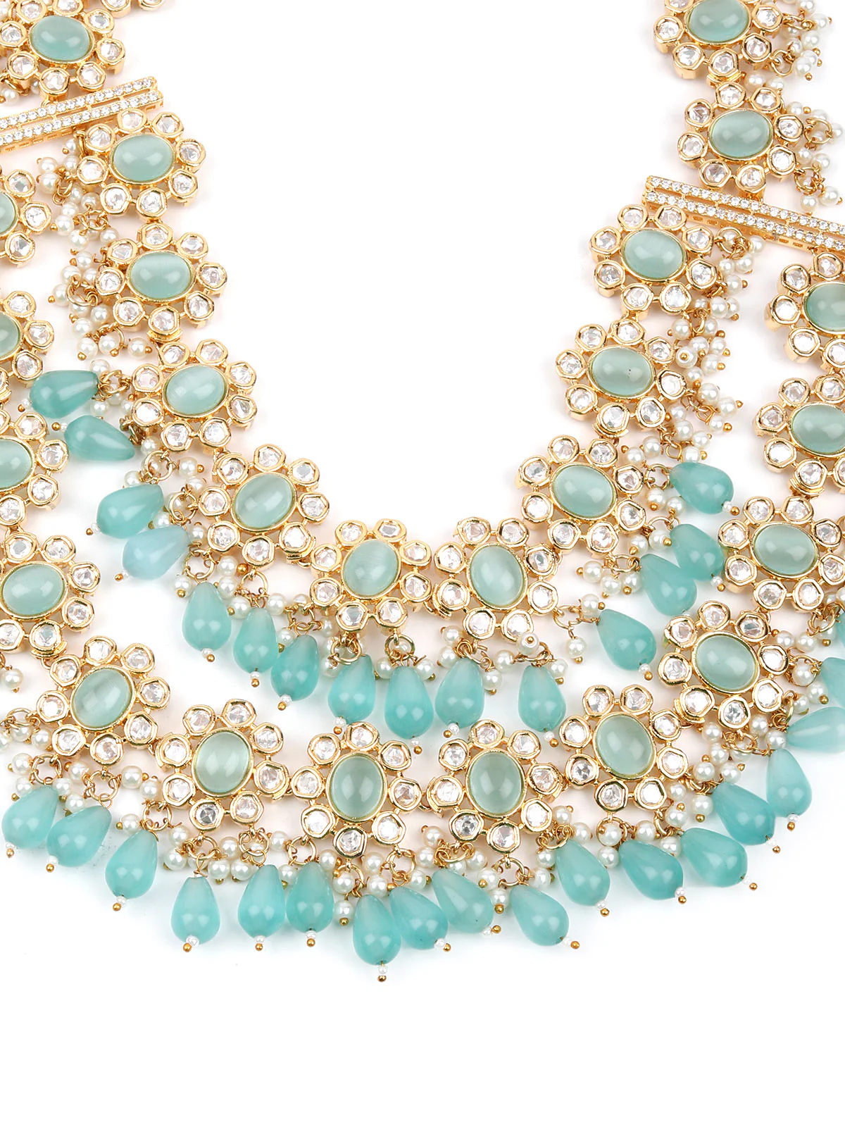 Odette Women Double Layered Choker Necklace Set - Image 4