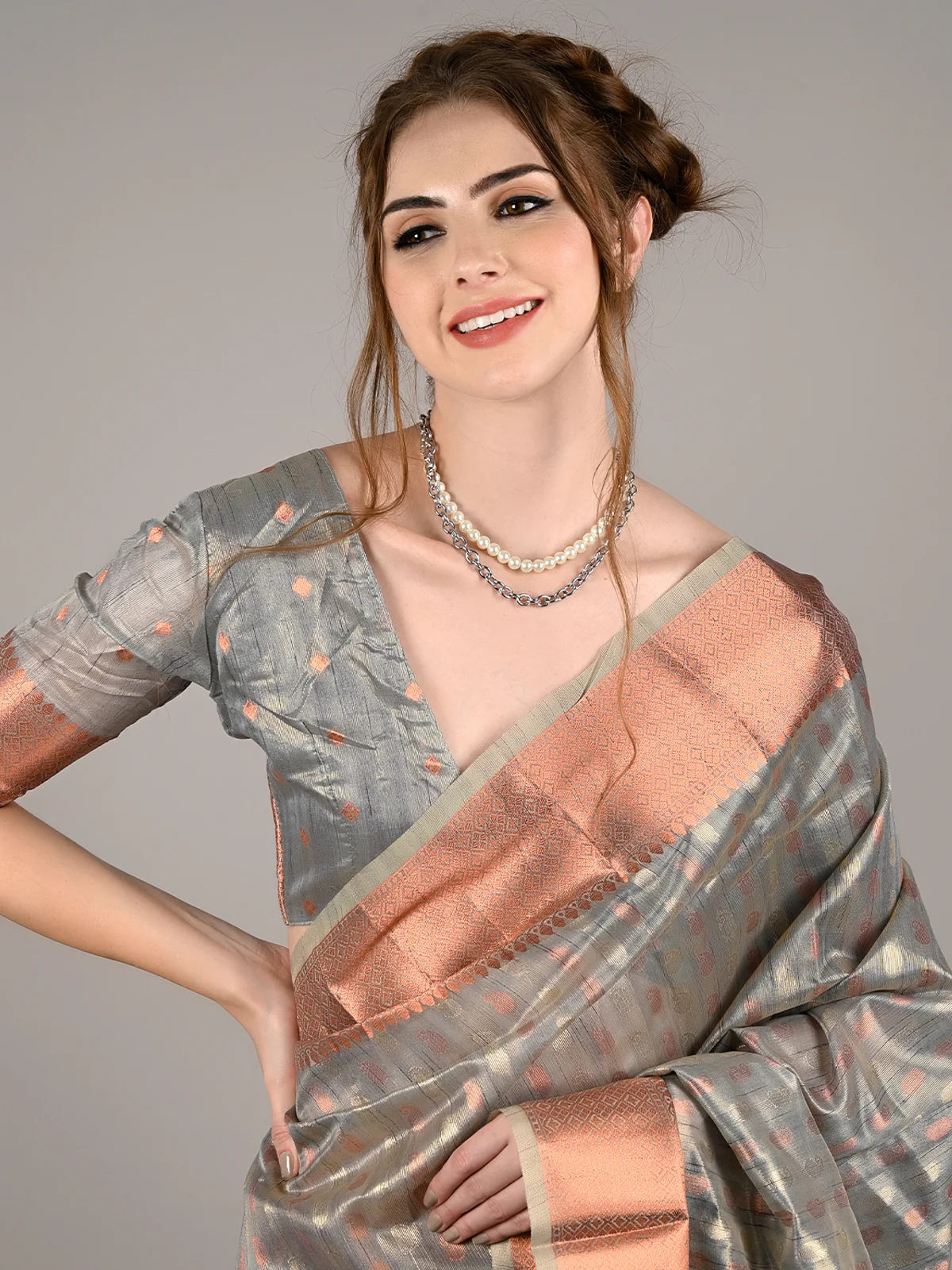 Odette Women Silver Metal Chain Necklace - Image 2