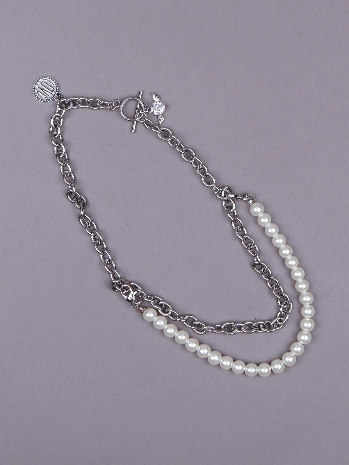 Odette Women Silver Metal Chain Necklace - Image 4