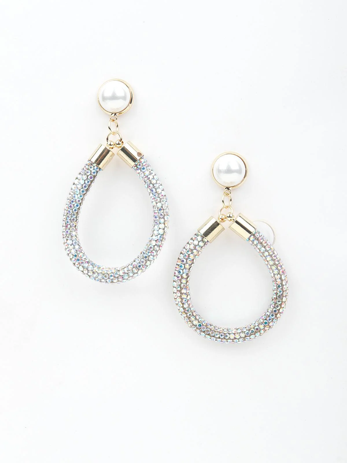 Odette Women Droplet Shape Silver Dangle Earrings - Image 3