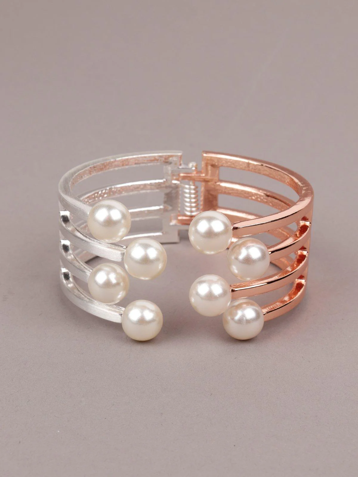 Odette Women Silver And Gold Pearl Bracelet - Image 3