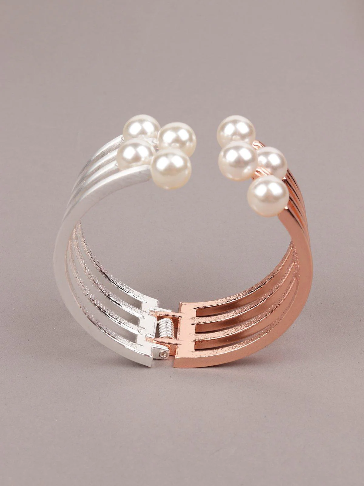 Odette Women Silver And Gold Pearl Bracelet - Image 4