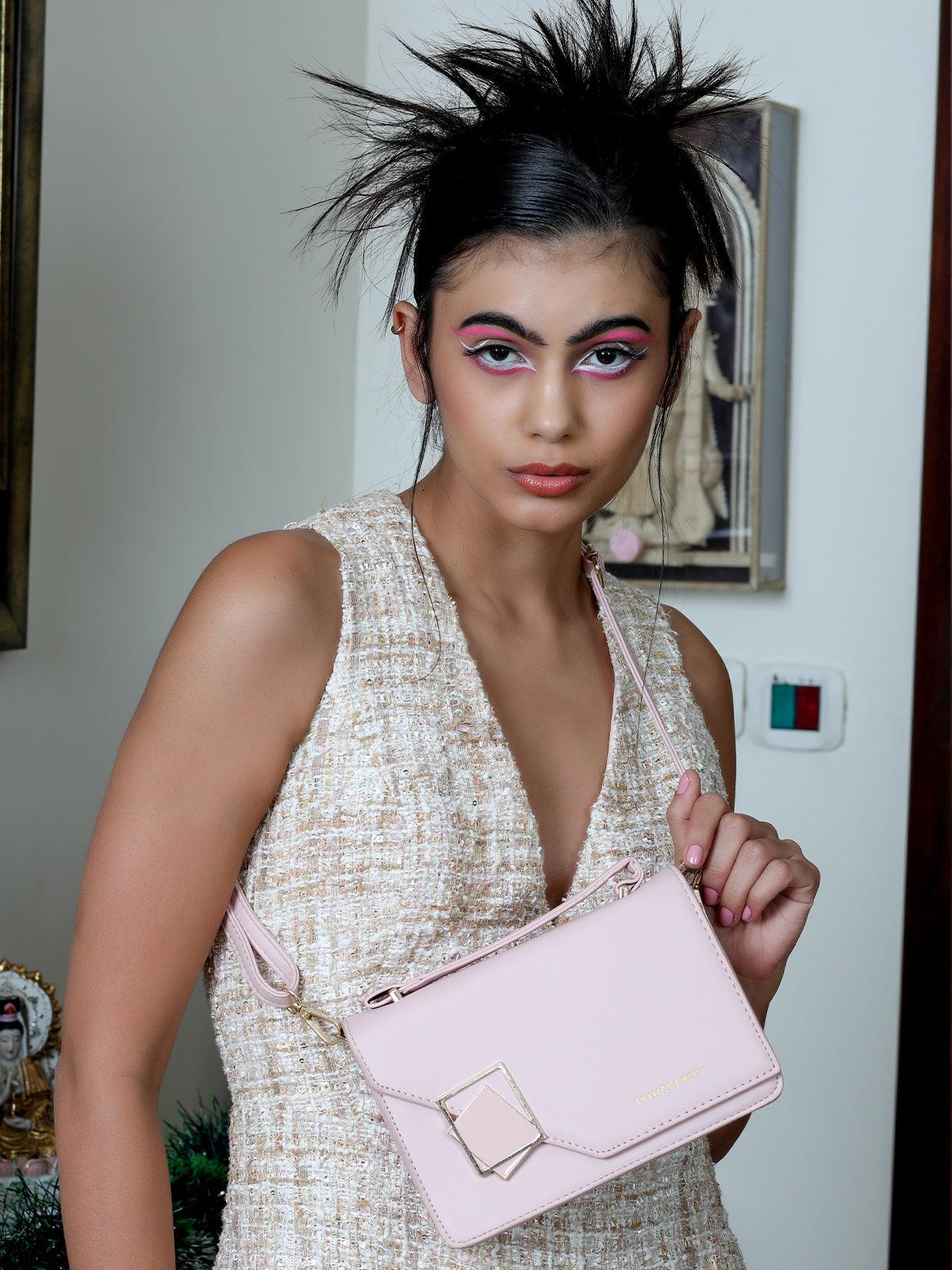 Odette Women Pink Smooth Sling Bag