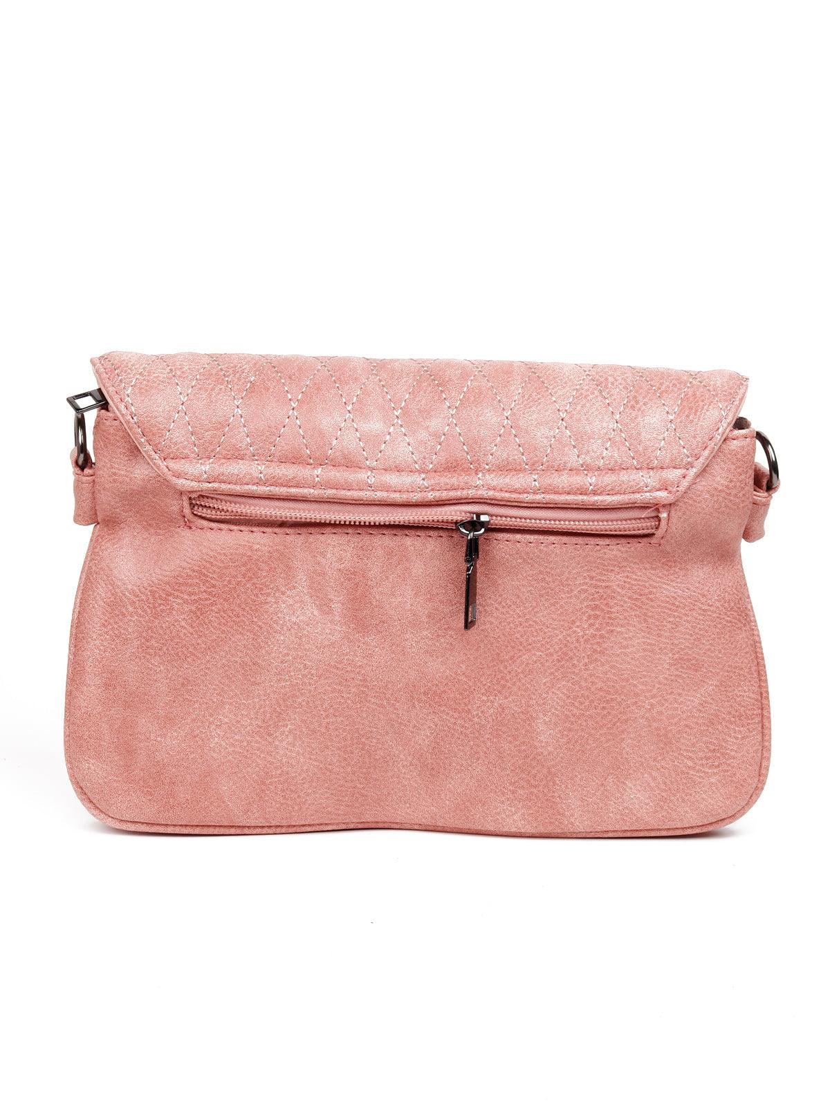 Odette Women Pink Metal Sling Bag - Image 5