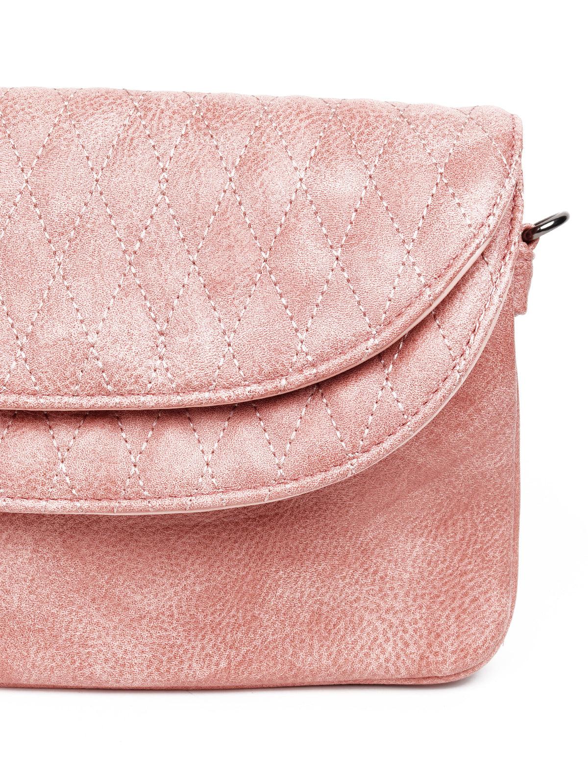 Odette Women Pink Metal Sling Bag - Image 6