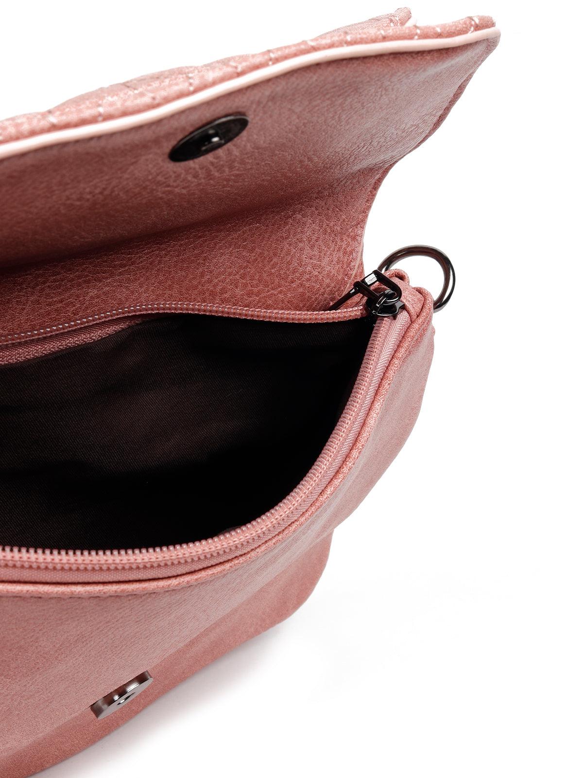 Odette Women Pink Metal Sling Bag - Image 7