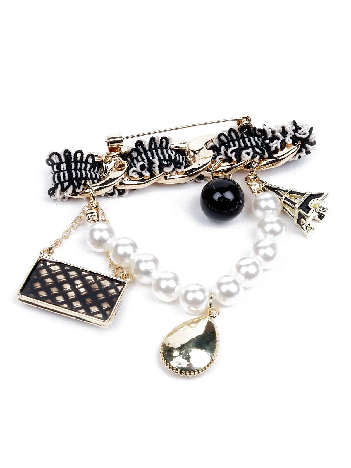 Odette Women Black Metal Brooch - Image 6