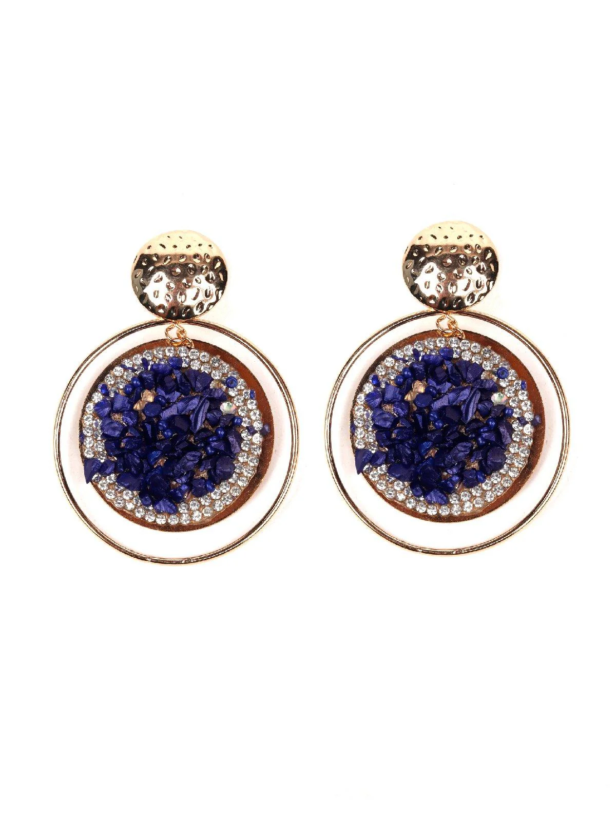 Odette Women Blue Metal Earrings - Image 3
