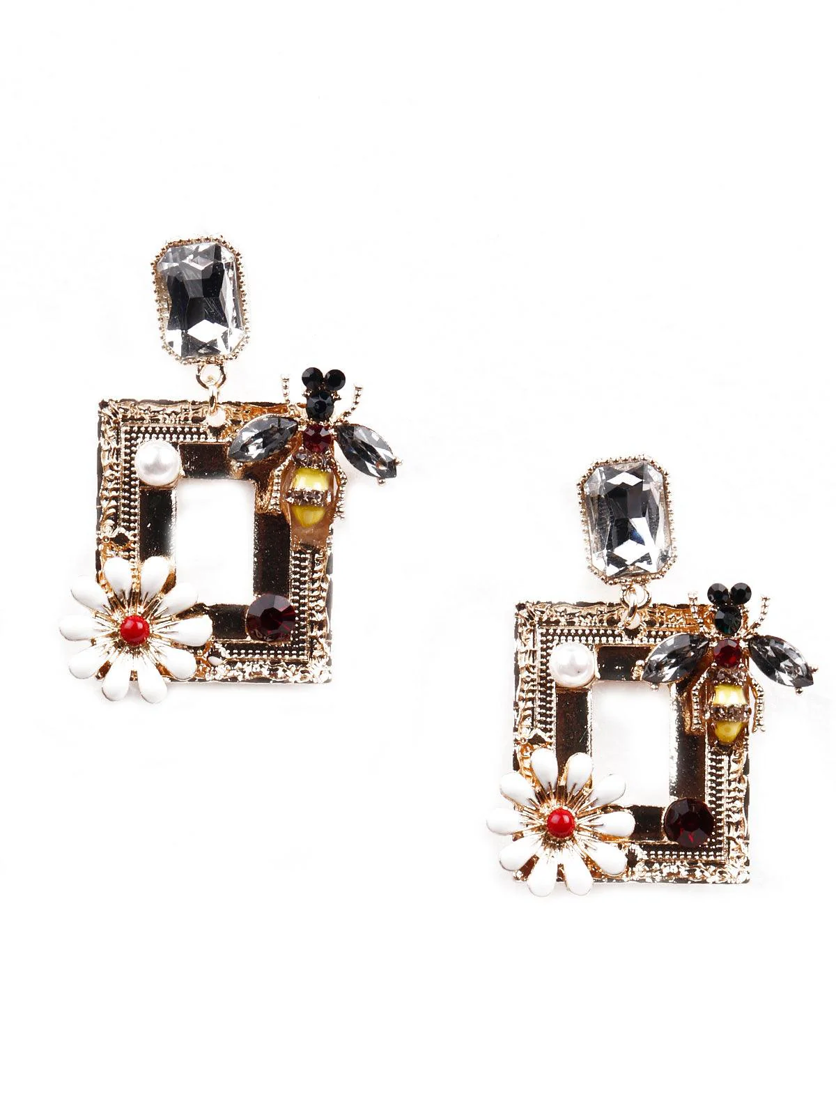 Odette Women Gold Statement Metal Earrings - Image 3