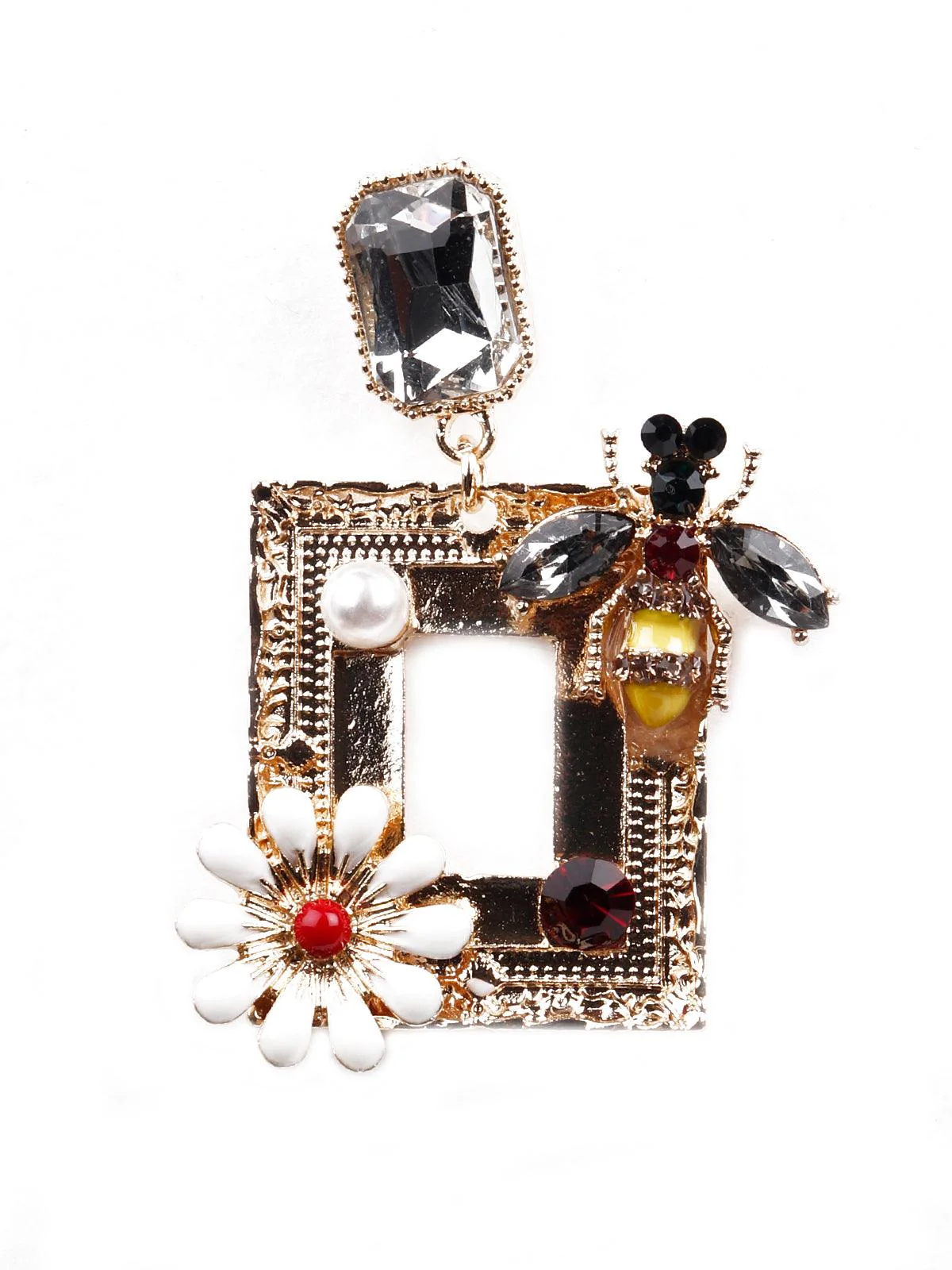Odette Women Gold Statement Metal Earrings - Image 4