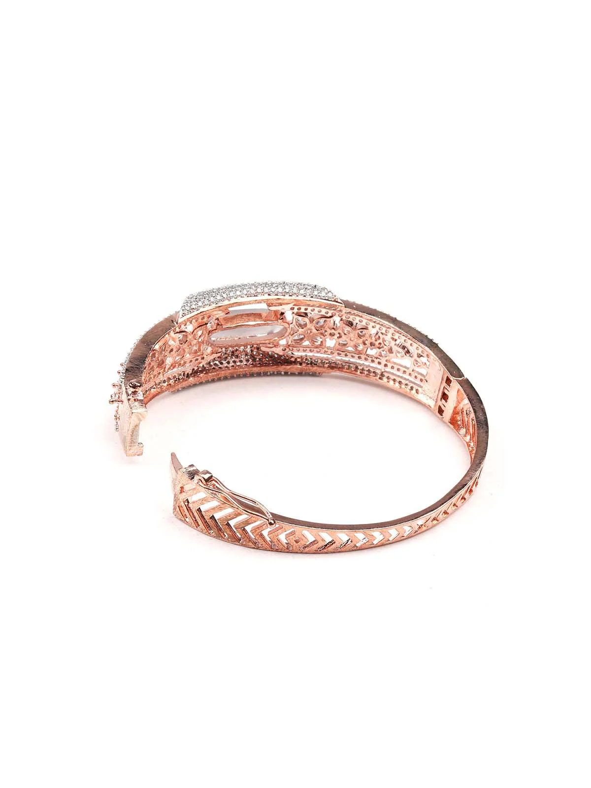 Odette Women Elegance Studded Gold-Tone Bracelet - Image 5