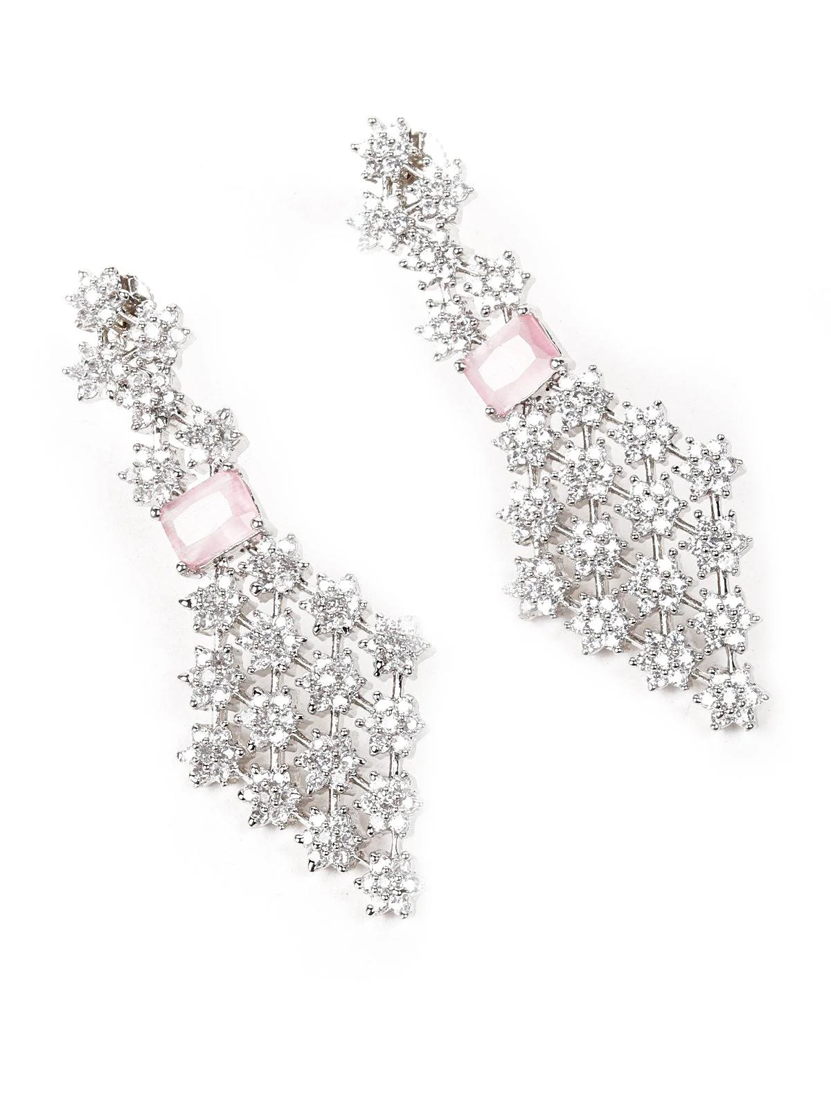 Odette Women Pink Metal Jewellery Set - Image 5