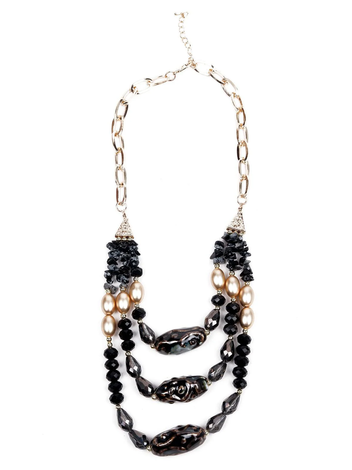 Odette Women Black Metal Necklace - Image 3