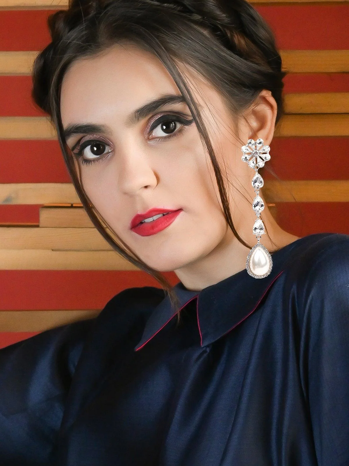 Odette Women Gold Metal Earrings - Image 2