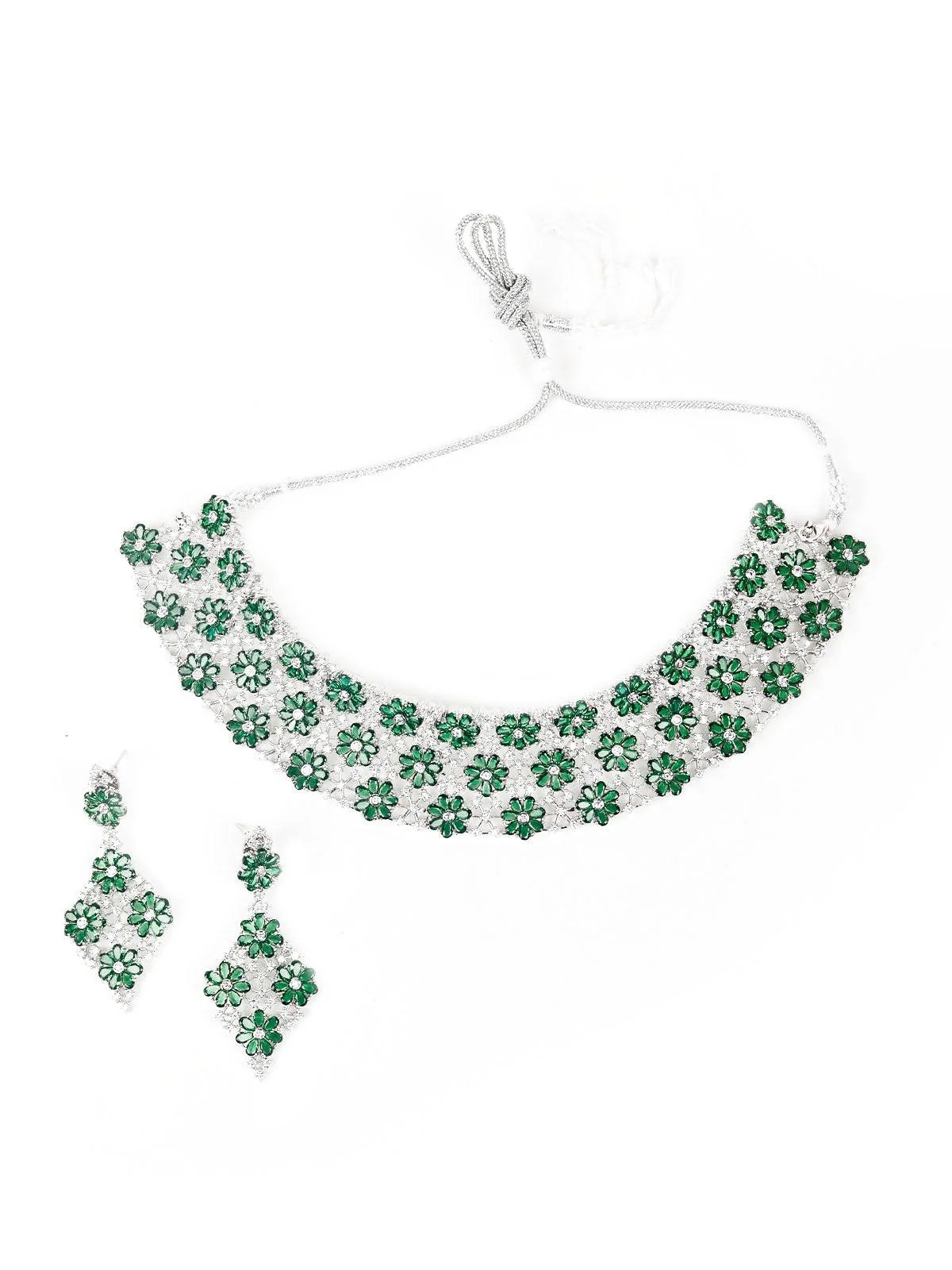 Odette Women Green Pearls Necklace Set - Image 3