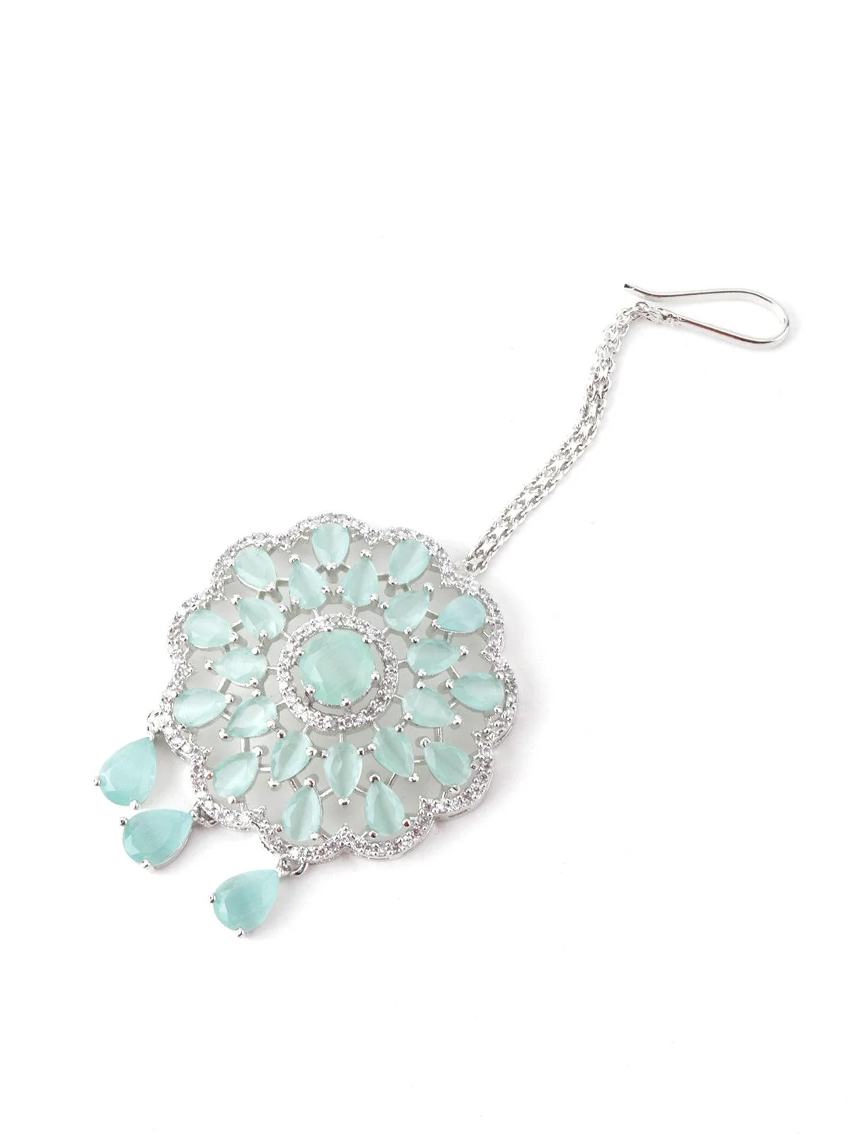 Odette Women Elegant Green Sober Necklace Set - Image 5