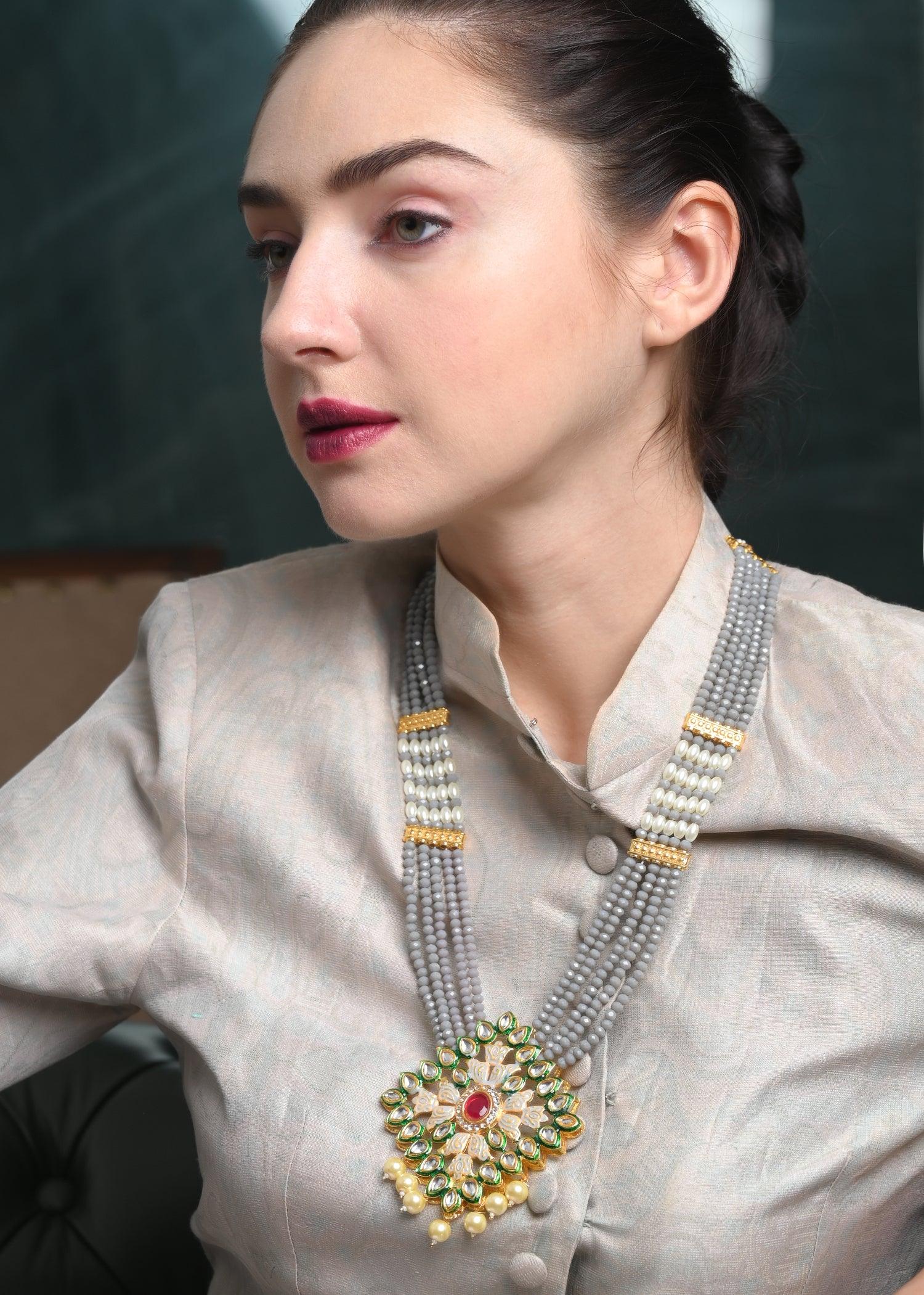 Odette Women Elegant Rani Haar Necklace Set - Image 2