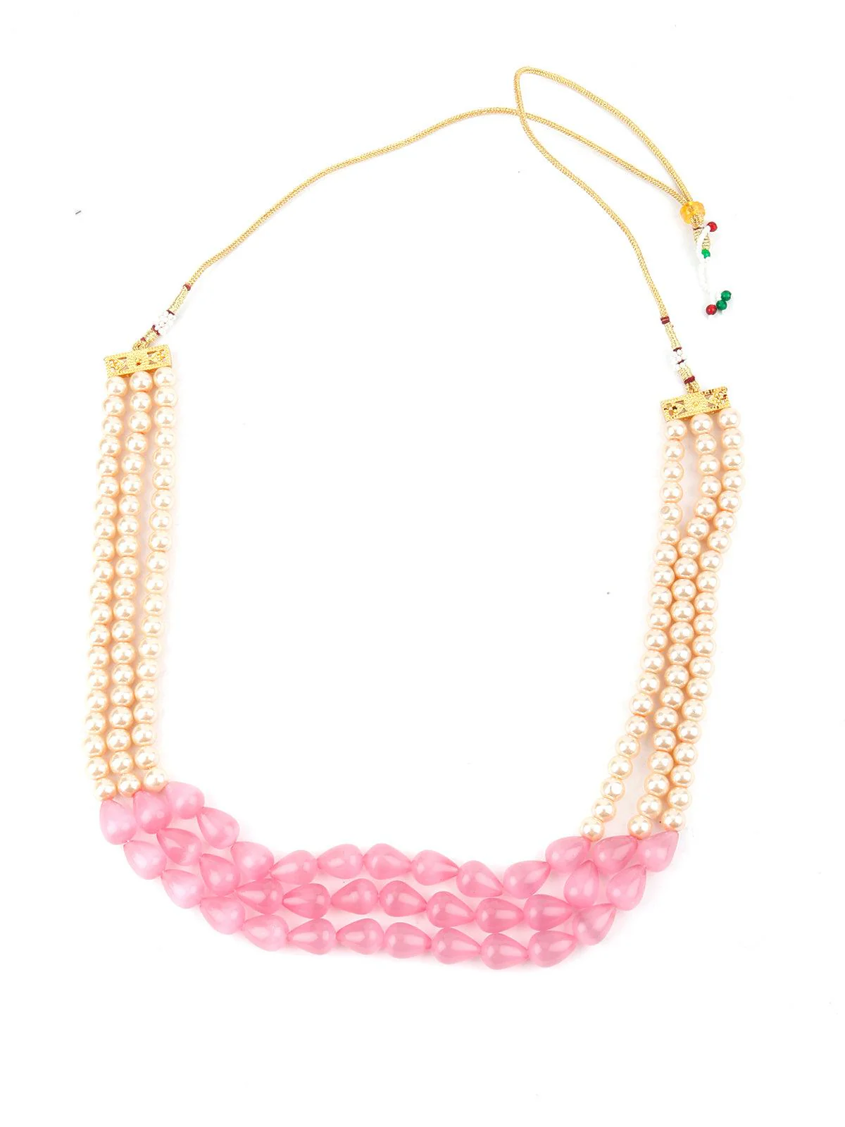 Odette Women Elegant White And Pink Pearl Chain - Image 3