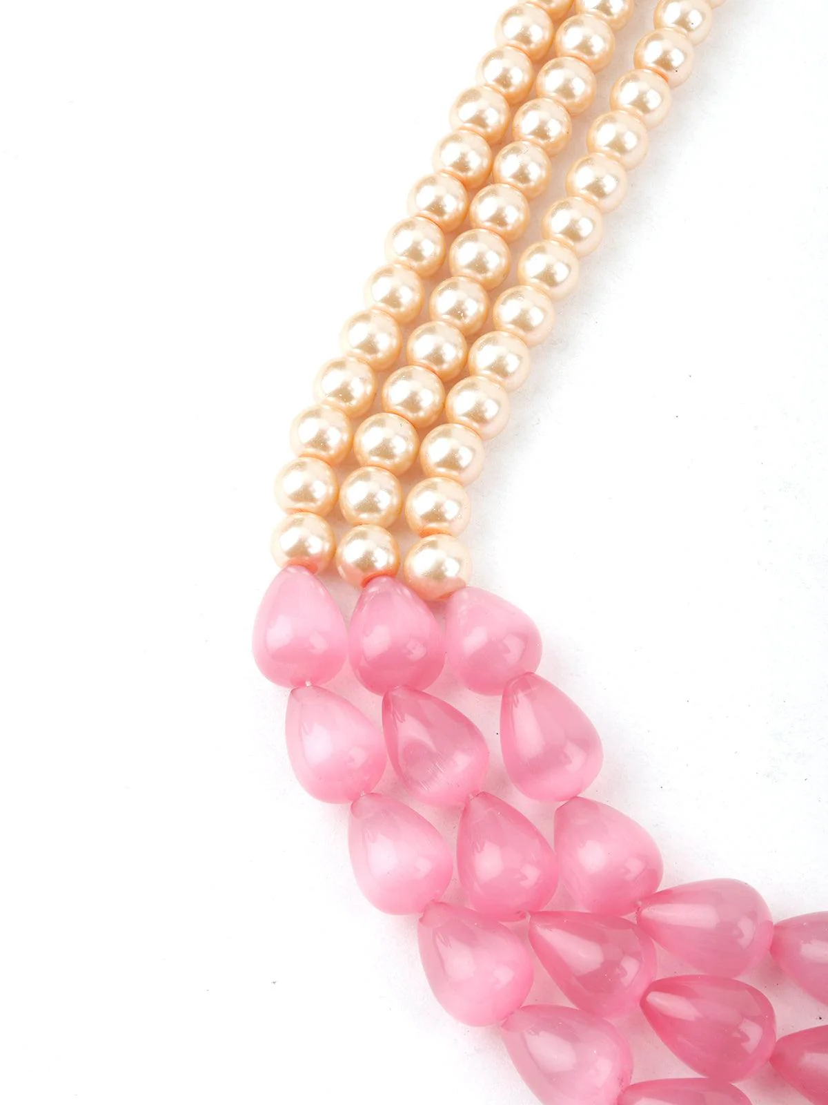 Odette Women Elegant White And Pink Pearl Chain - Image 4