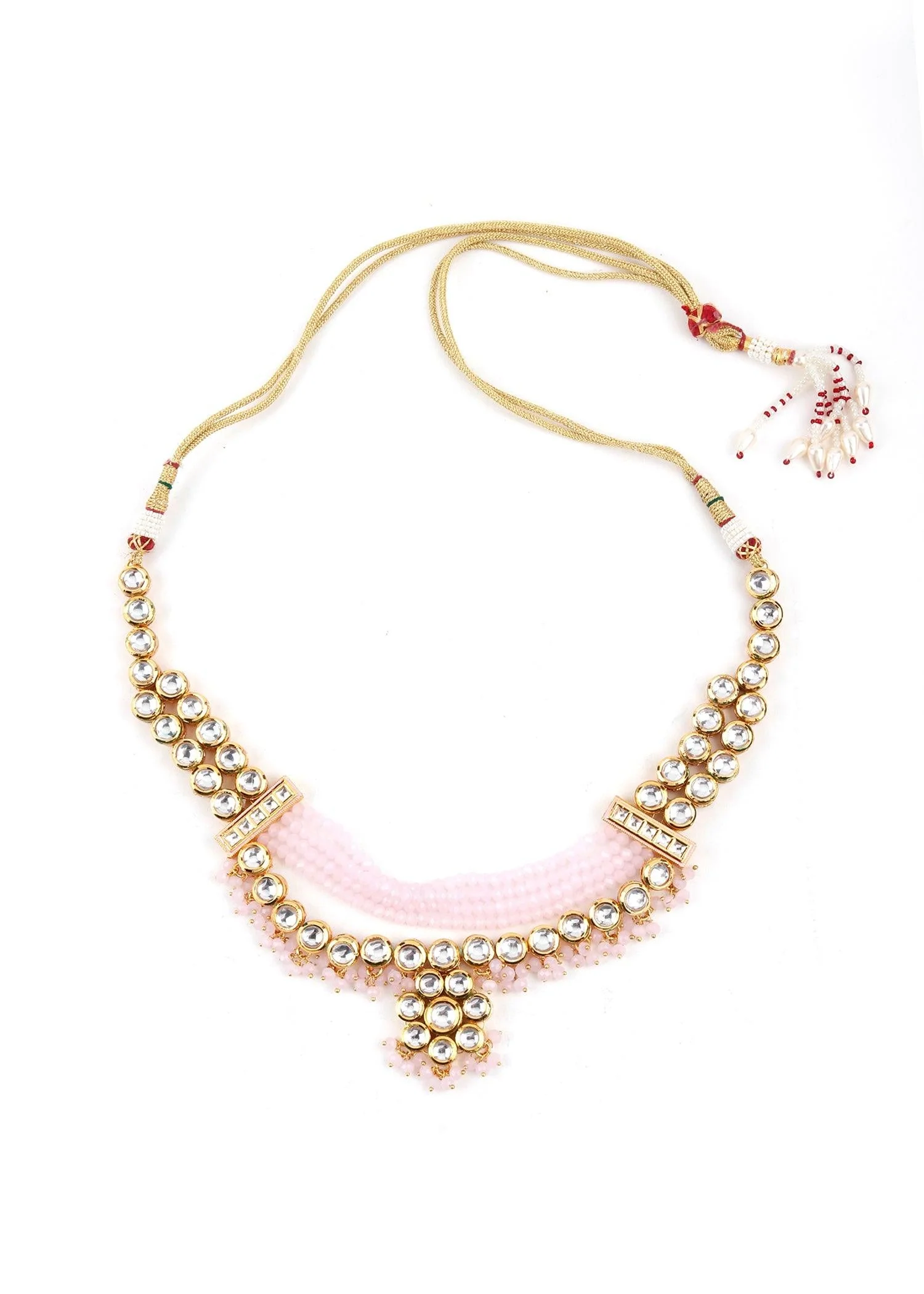 Odette Women Elegant Pink Floral Necklace Set - Image 4