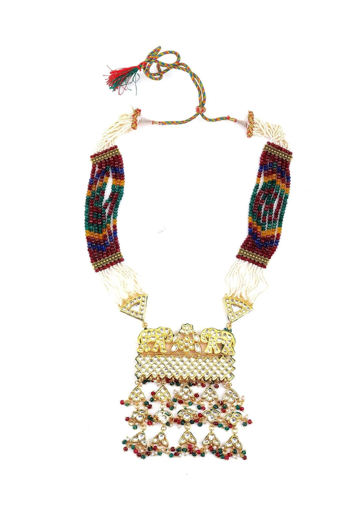 Odette Women Elite Multicolor Rani Haar Necklace Set - Image 4