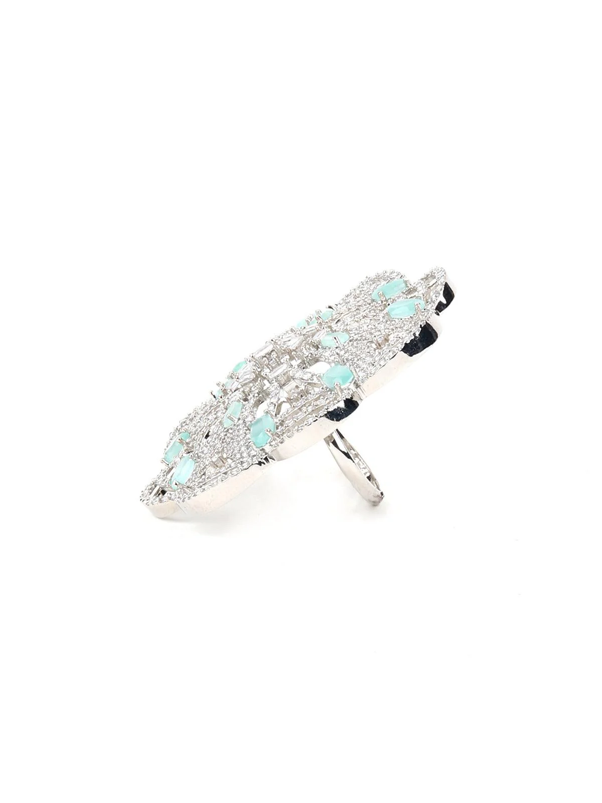 Odette Women Elite Silver Metallic Ring - Image 5