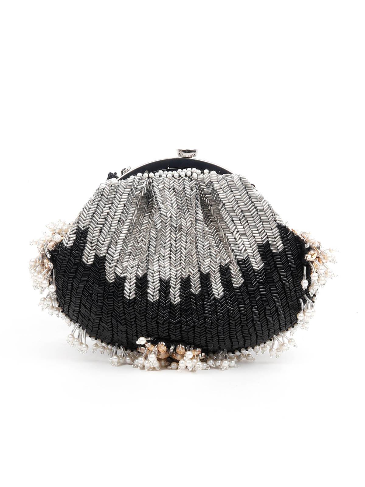 Odette Women Embellished Black Batua Bag - Image 5