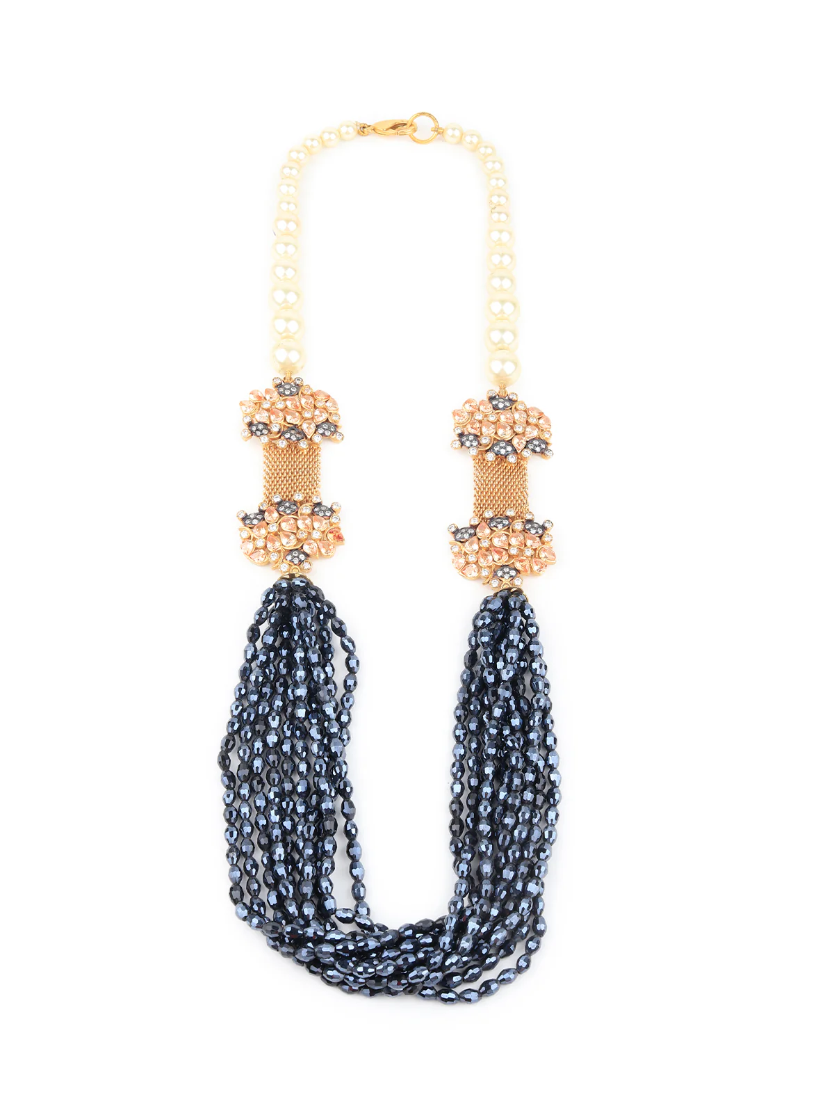 Odette Women Embellished Black Disco Beads Necklace - Image 4